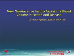 New non-invasive test to assess the blood volume in health and disease