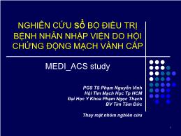 Nghiên cứu sổ bộ điều trị bệnh nhân nhập viện do hội chứng động mạch vành cấp - Phạm Nguyễn Vinh