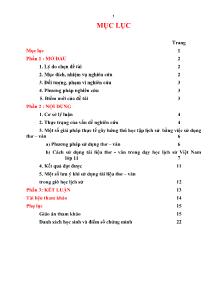 Sáng kiến kinh nghiệm Sử dụng thơ, văn để tạo sự hứng thú cho học sinh trong giờ học Lịch sử Việt Nam Lớp 11