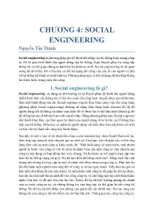Tài liệu Bảo mật mạng - Chương 4: Social Engineering - Nguyễn Tấn Thành