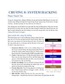 Tài liệu Bảo mật mạng - Chương 8: System Hacking - Phạm Thanh Tân