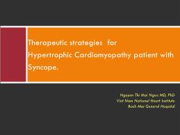 Therapeutic strategies for Hypertrophic Cardiomyopathy patient with Syncope - Nguyễn Thị Mai Ngọc