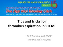 Tips and tricks for thrombus aspiration in STEMI