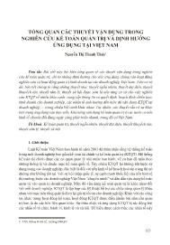 Tổng quan các thuyết vận dụng trong nghiên cứu kế toán quản trị và định hướng ứng dụng tại Việt Nam