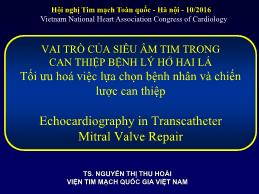 Vai trò của siêu âm tim trong can thiệp bệnh lý hở hai lá - Nguyễn Thị Thu Hoài