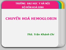 Bài giảng Chuyển hóa Hemoglobin - Trần Khánh Chi