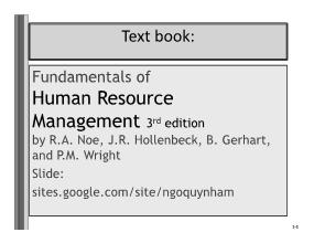 Bài giảng Human resource managemen - Chapter 1: Managing human resource - Ngô Quý Nhâm