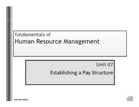 Bài giảng Human resource managemen - Chapter 7: Establishing a pay structure - Ngô Quý Nhâm