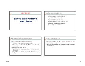 Bài giảng Quản trị tài chính - Chuyên đề 4: Quản trị khoản phải thu & hàng tồn kho - Nguyễn Thị Hồng Hạnh