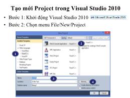 Tạo mới Project trong Visual Studio 2010
