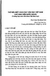 Thử nêu một cách dạy văn học Việt Nam cho sinh viên nước ngoài (Trường hợp sinh viên khoa Việt Nam học)