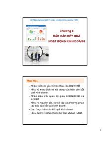 Bài giảng Kế toán tài chính 3 - Chương 4: Báo cáo kết quả hoạt động kinh doanh - Hoàng Huy Cường