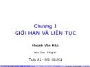 Bài giảng Toán A1 - Chương 1: Giới hạn và liên tục - Huỳnh Văn Kha