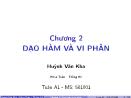 Bài giảng Toán A1 - Chương 2: Đạo hàm và vi phân - Huỳnh Văn Kha
