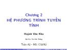 Bài giảng Toán A2 - Chương 2: Hệ phương trình tuyến tính - Huỳnh Văn Kha