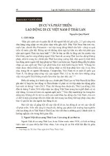 Di cư và phát triển: Lao động di cư Việt Nam ở Thái Lan