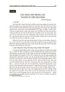 Lầu Tàng Thơ trong các nguồn tư liệu Hán Nôm