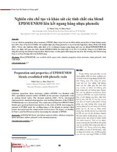 Nghiên cứu chế tạo và khảo sát các tính chất của blend EPDM/ENR50 liên kết ngang bằng nhựa phenolic
