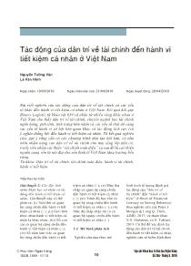 Tác động của dân trí về tài chính đến hành vi tiết kiệm cá nhân ở Việt Nam