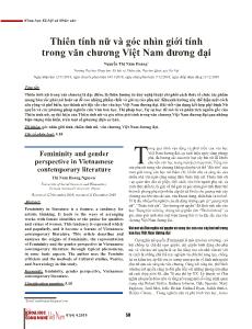 Thiên tính nữ và góc nhìn giới tính trong văn chương Việt Nam đương đại