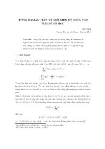 Tổng Ramanujan và mối liên hệ giữa các hàm số số học