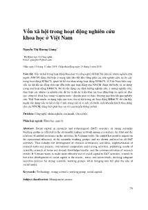 Vốn xã hội trong hoạt động nghiên cứu khoa học ở Việt Nam